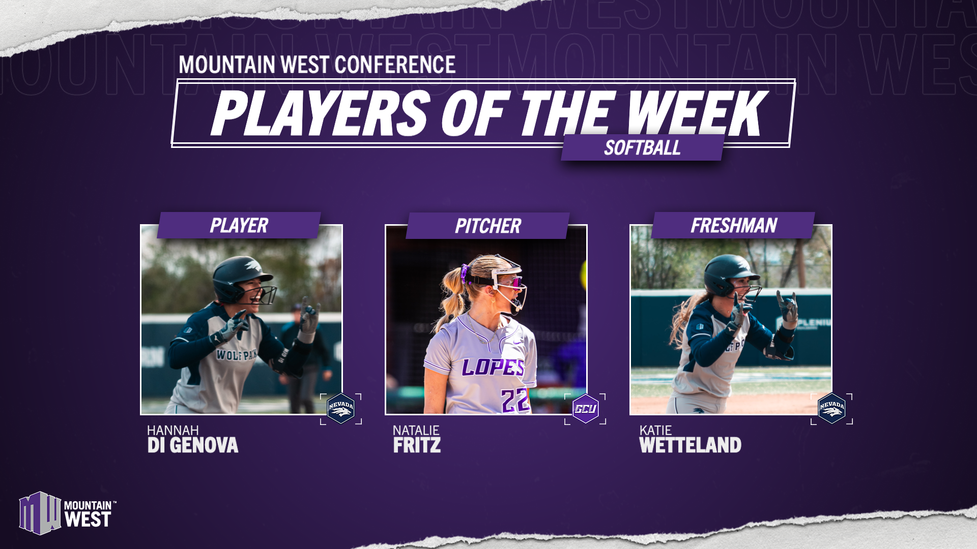 Mountain West Softball Players of the Week - April 13