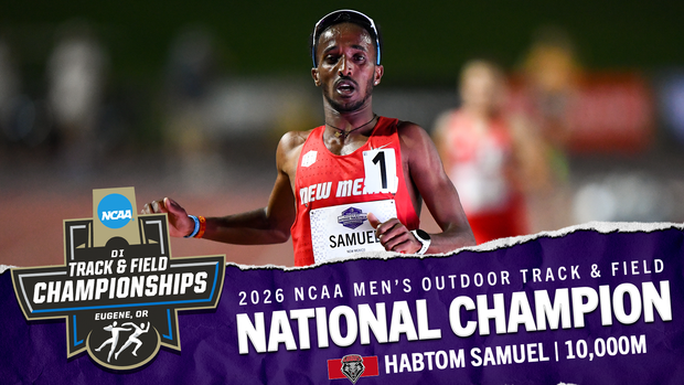 Habtom Samuel Closes First Night of NCAA Championships as 10,000-Meter Champion
