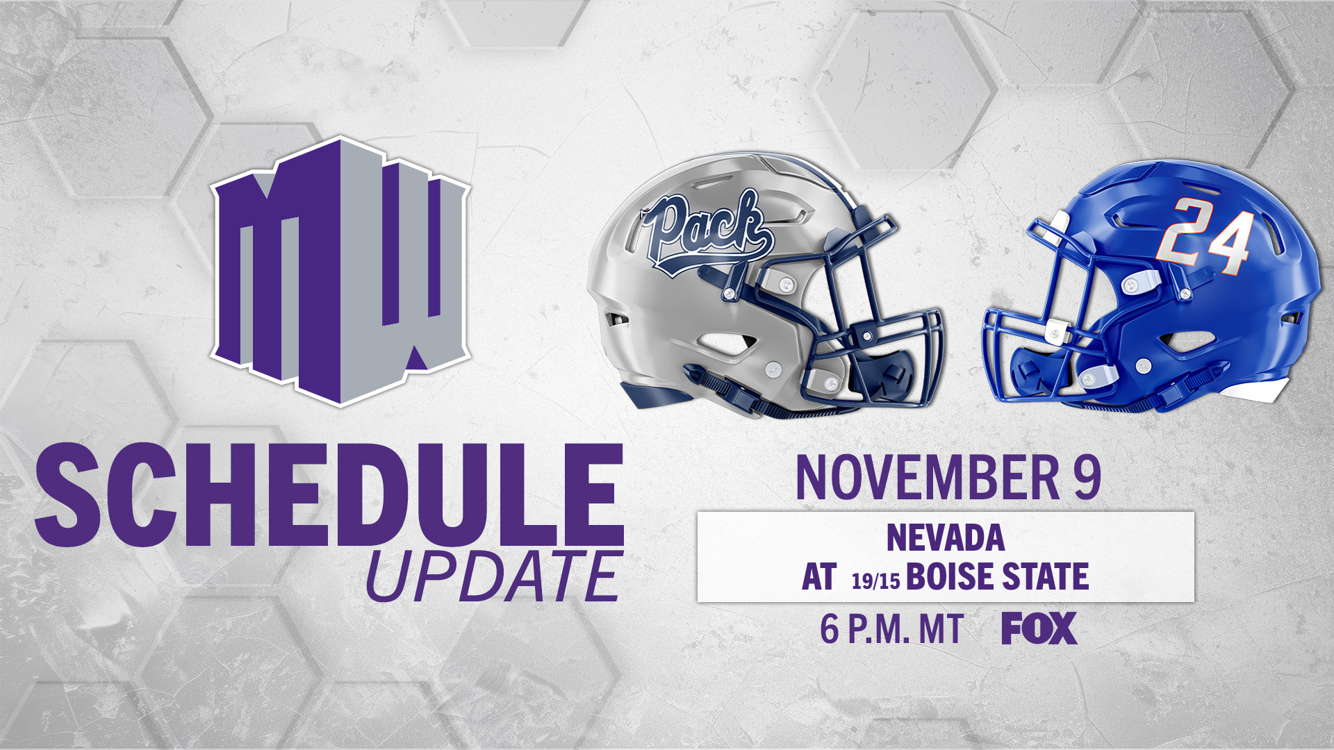 Nevada at Boise State to Air on FOX on Nov. 9