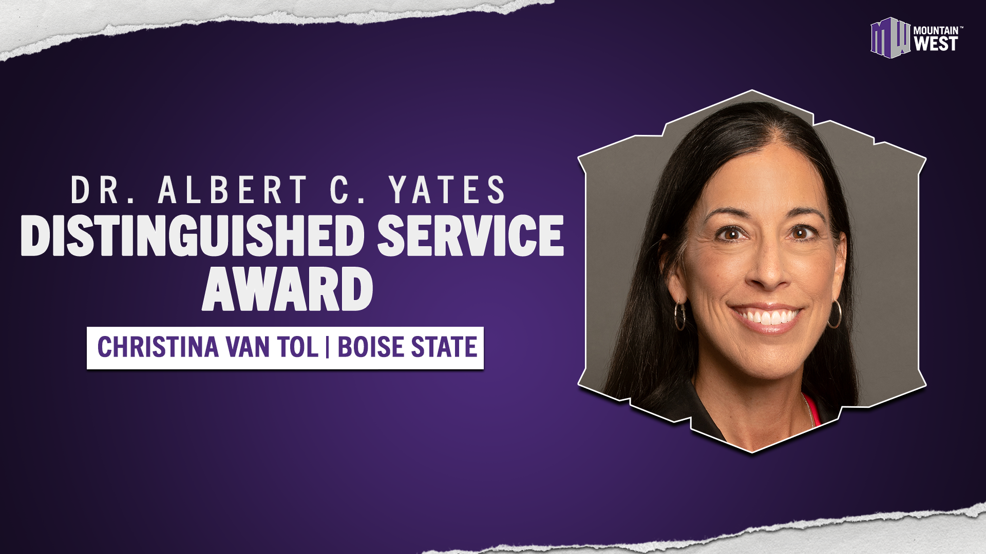 Boise State's Christina Van Tol Named 2025-26 Dr. Albert C. Yates Distinguished Service Award Winner