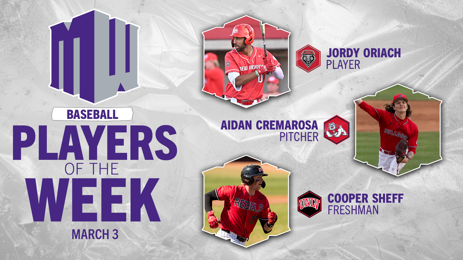 MW Baseball Players of the Week - March 3