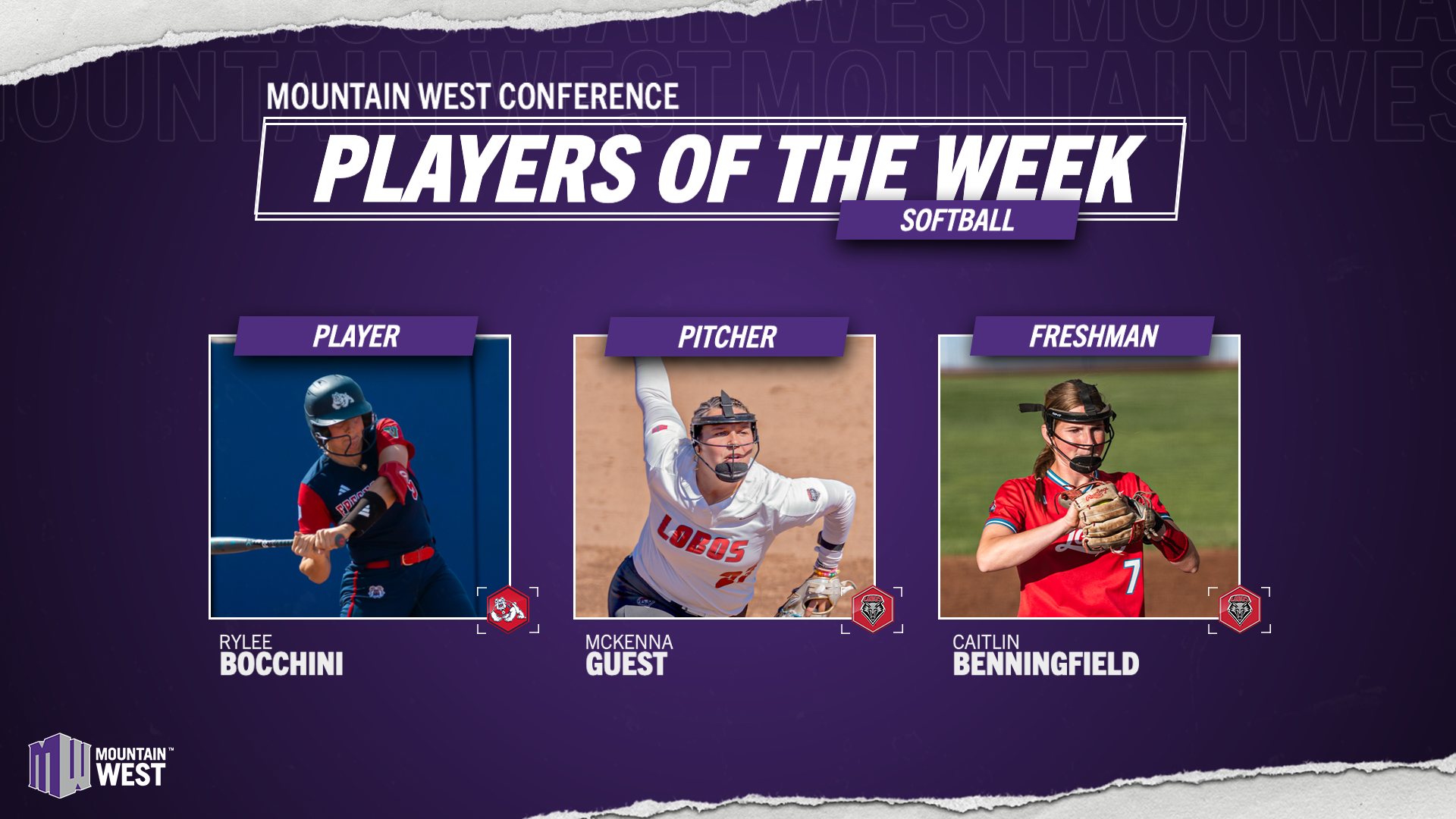 Mountain West Softball Players of the Week - April 6