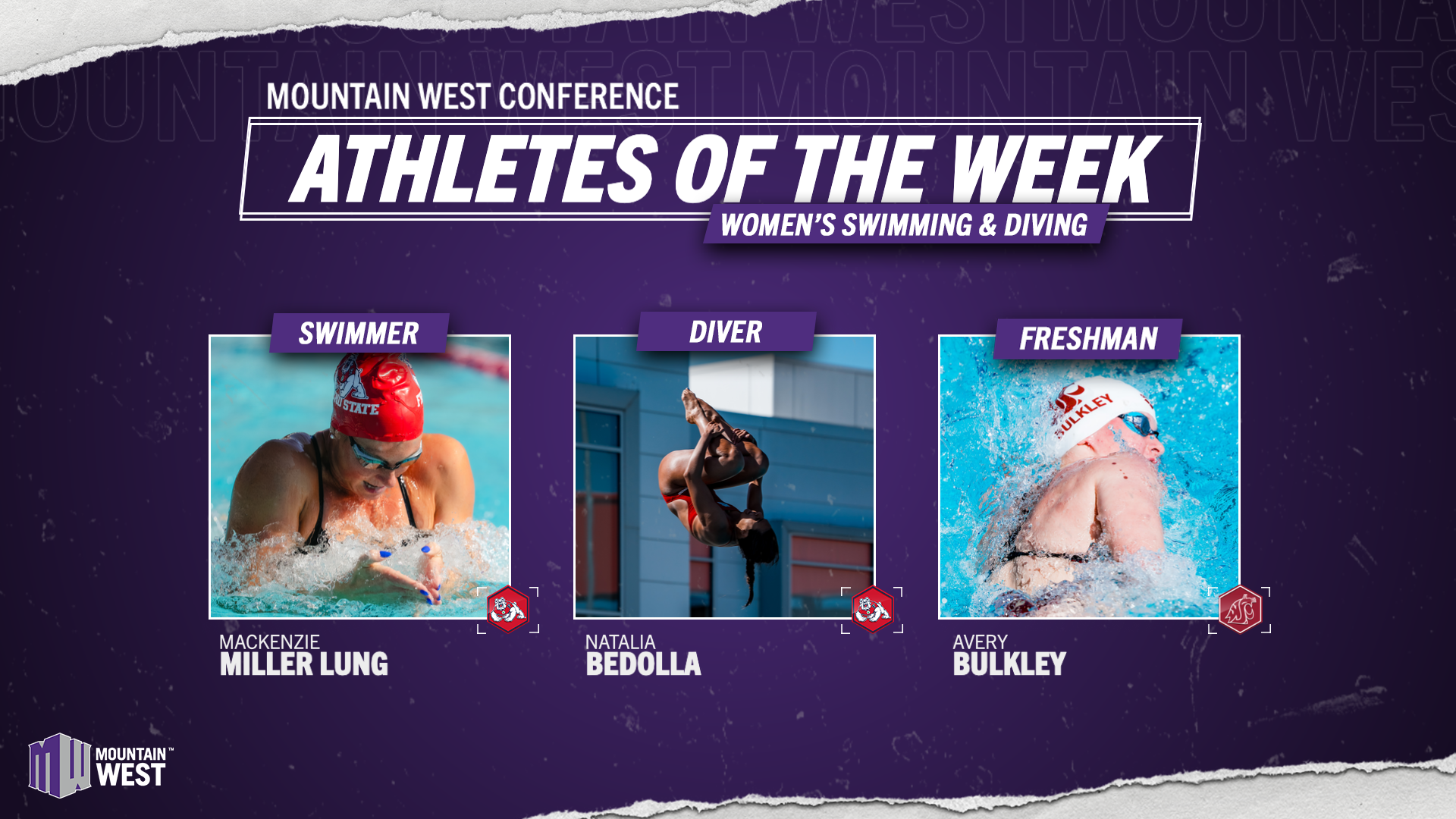 Mountain West Women's Swimming & Diving Athletes of the Week - Oct. 14