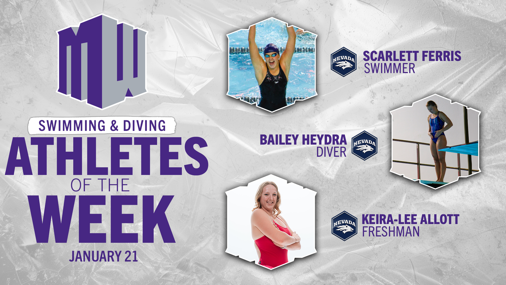 MW Swimming & Diving Athletes of the Week - Jan. 21