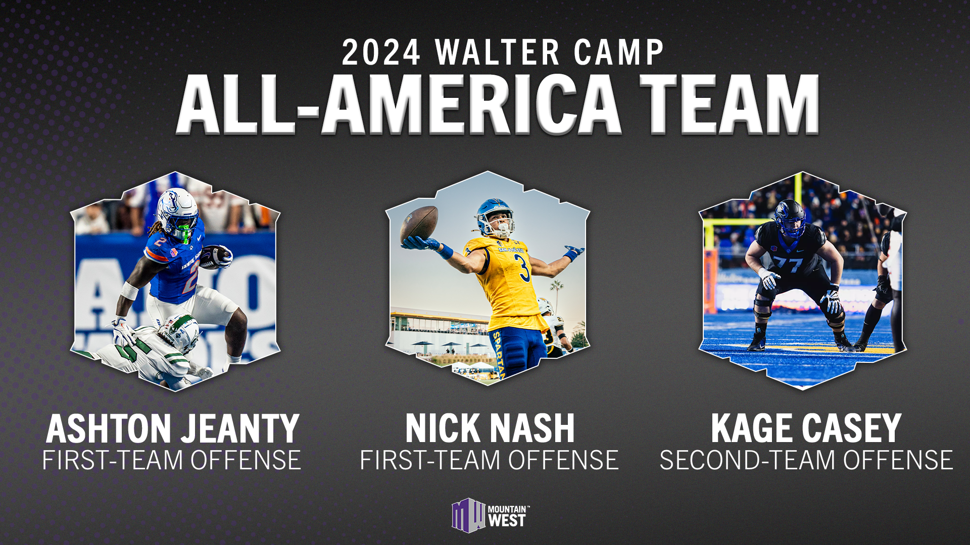 Three Earn Walter Camp All-America Honors