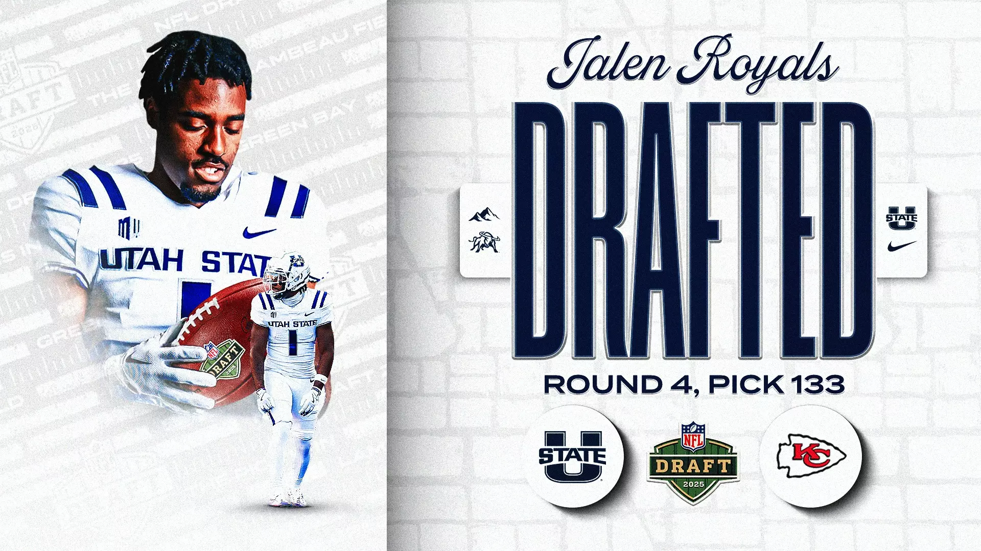 Utah State’s Jalen Royals Drafted by Kansas City Chiefs in Fourth Round of 2025 NFL Draft