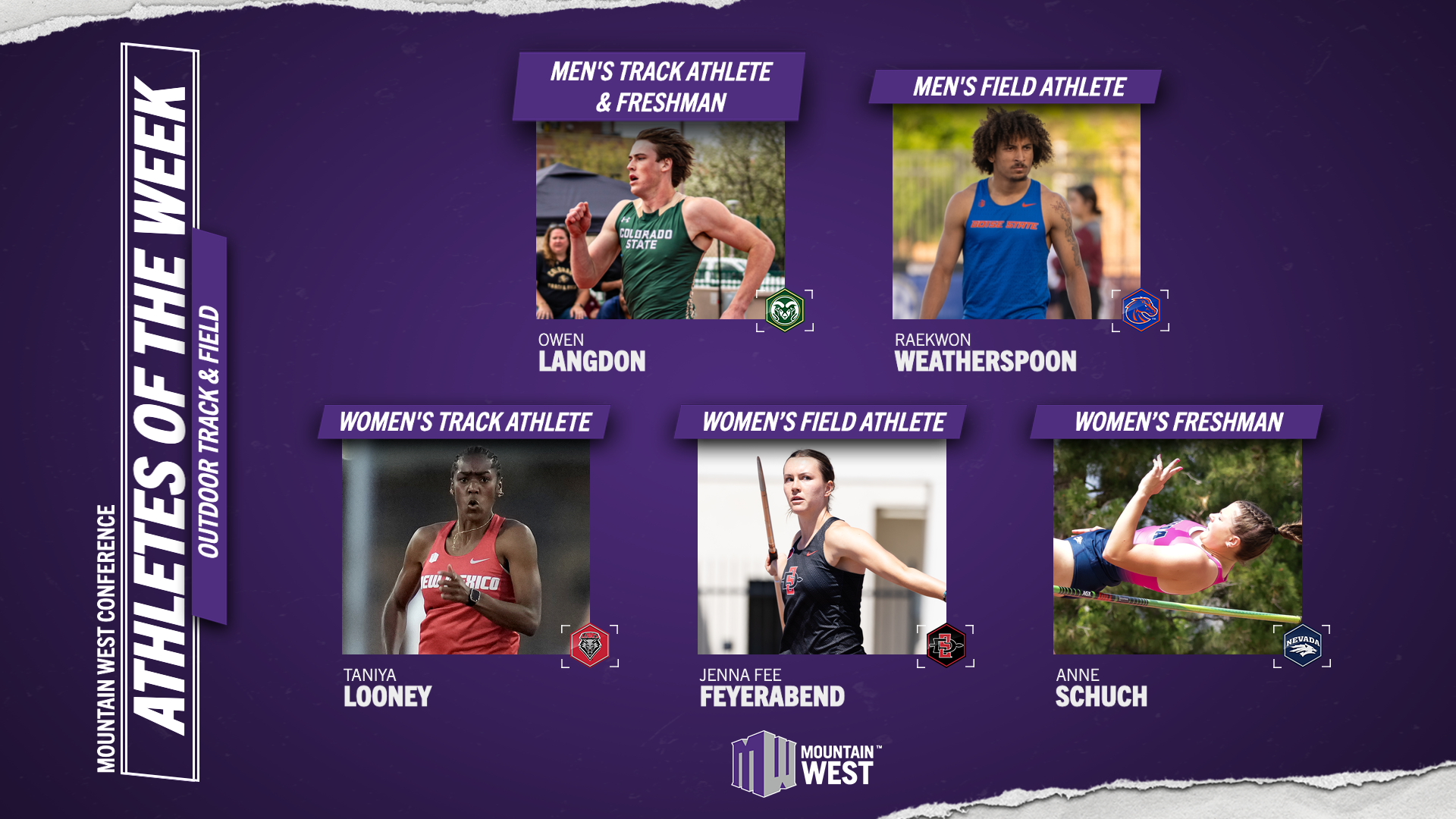 MW Outdoor Track & Field Athletes of the Week - April 14