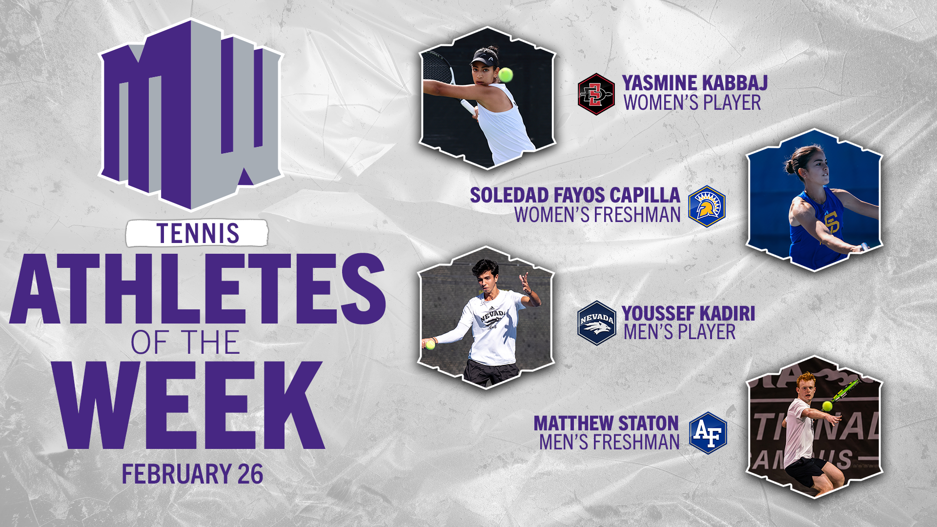 MW Tennis Players of the Week – Feb. 26