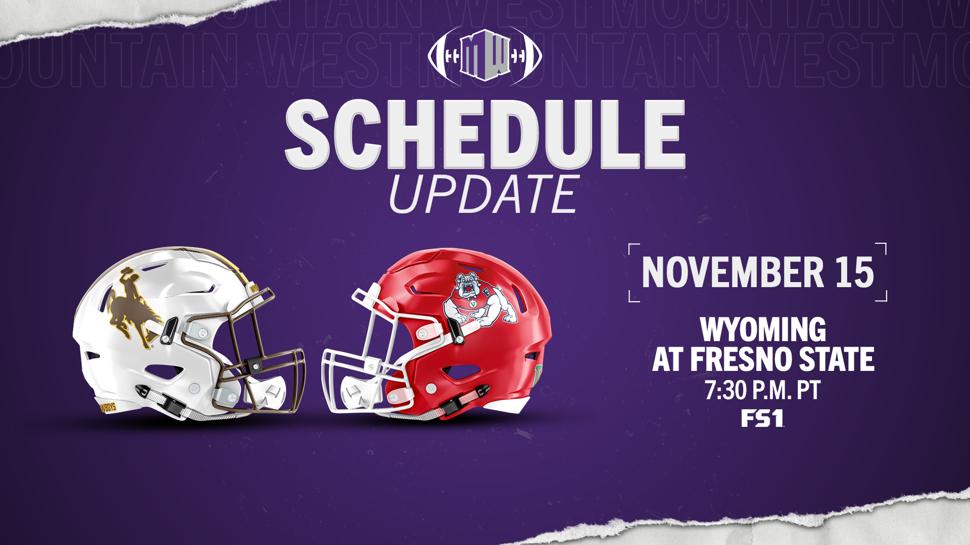 Wyoming at Fresno State to Air on FS1 on Nov. 15