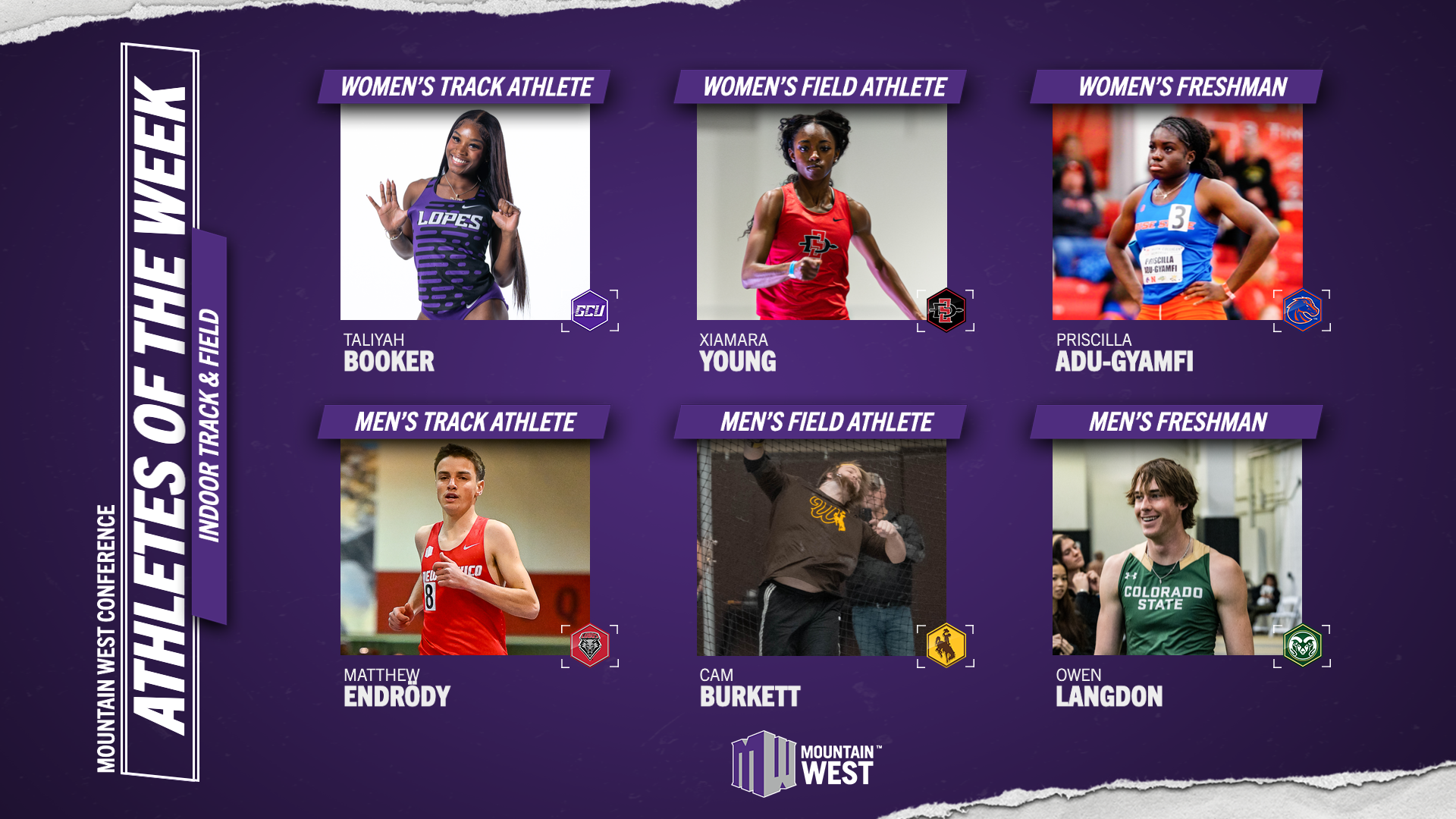 MW Indoor Track & Field Athletes of the Week - Jan. 27