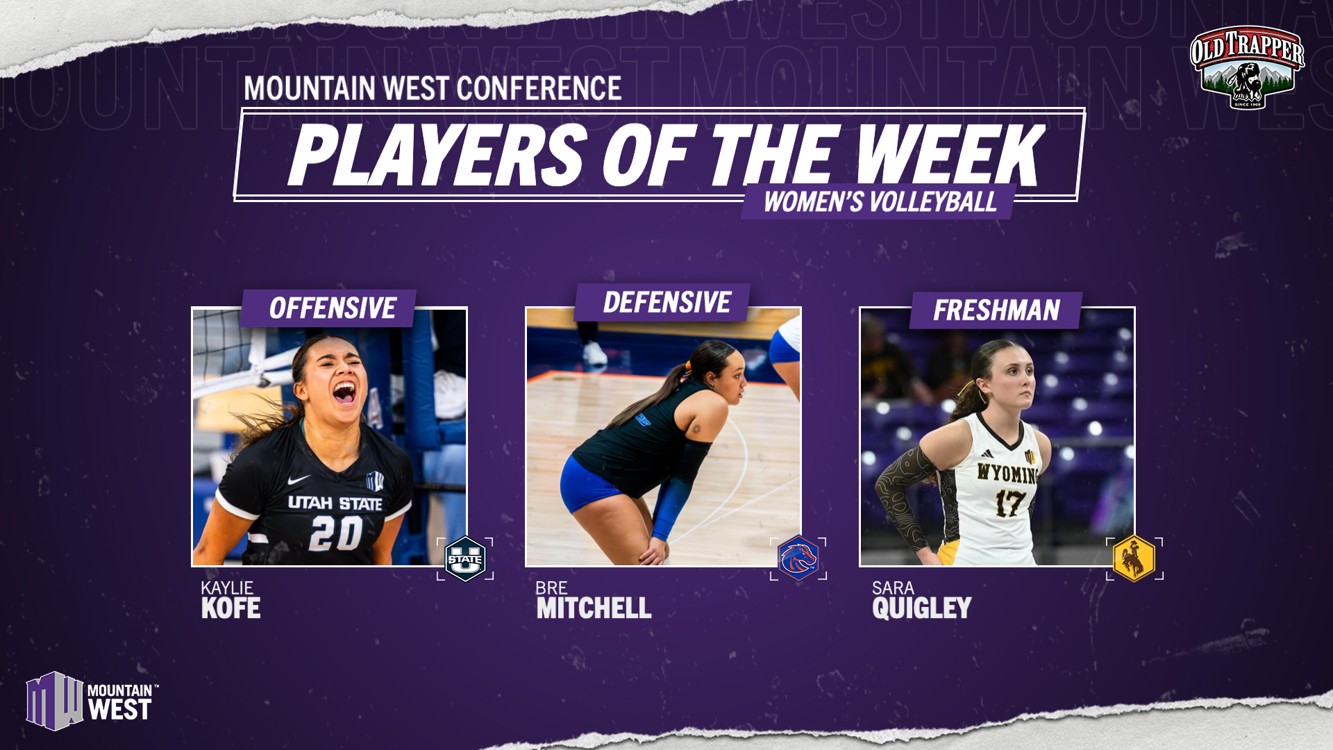 Old Trapper Mountain West Women's Volleyball Players of the Week - Oct. 6