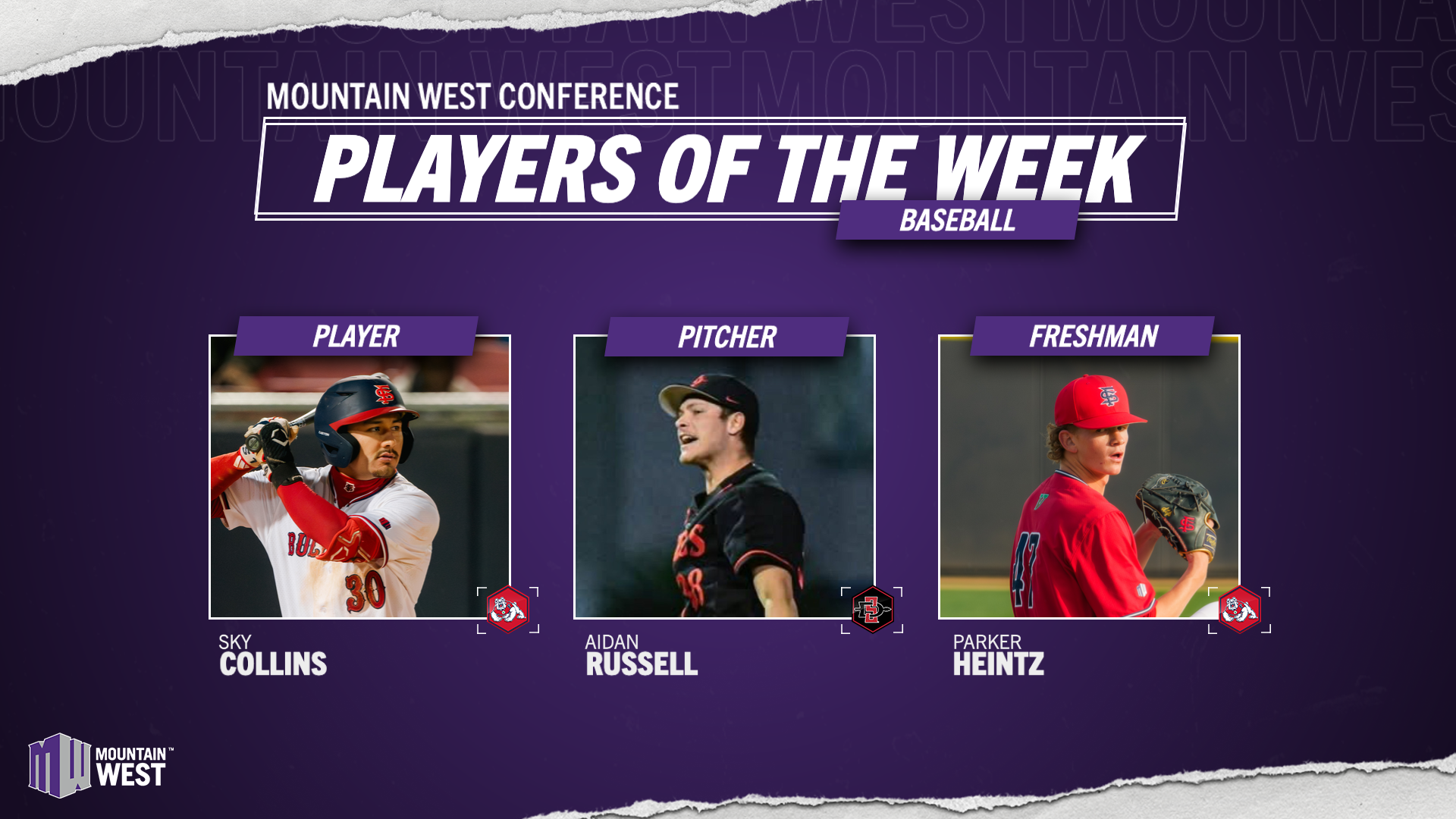 MW Baseball Players of the Week - March 2