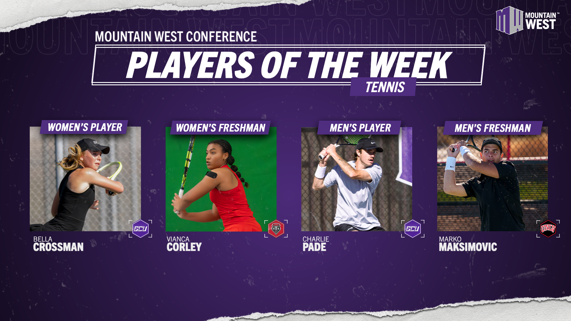 MW Tennis Players of the Week - Feb. 25