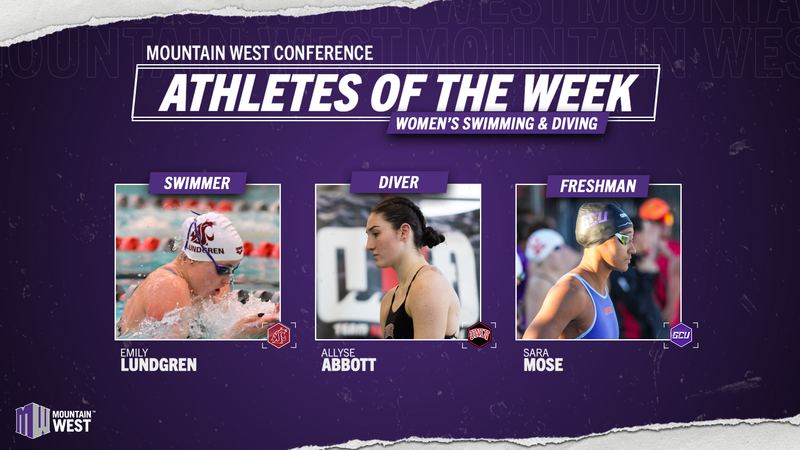 Mountain West Women’s Swimming & Diving Athletes Of The Week – Nov. 11