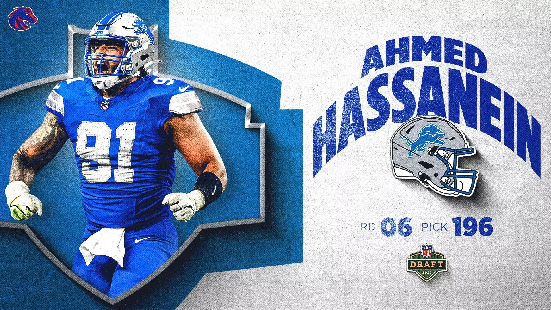 Ahmed Hassanein Drafted in Sixth Round by Detroit Lions