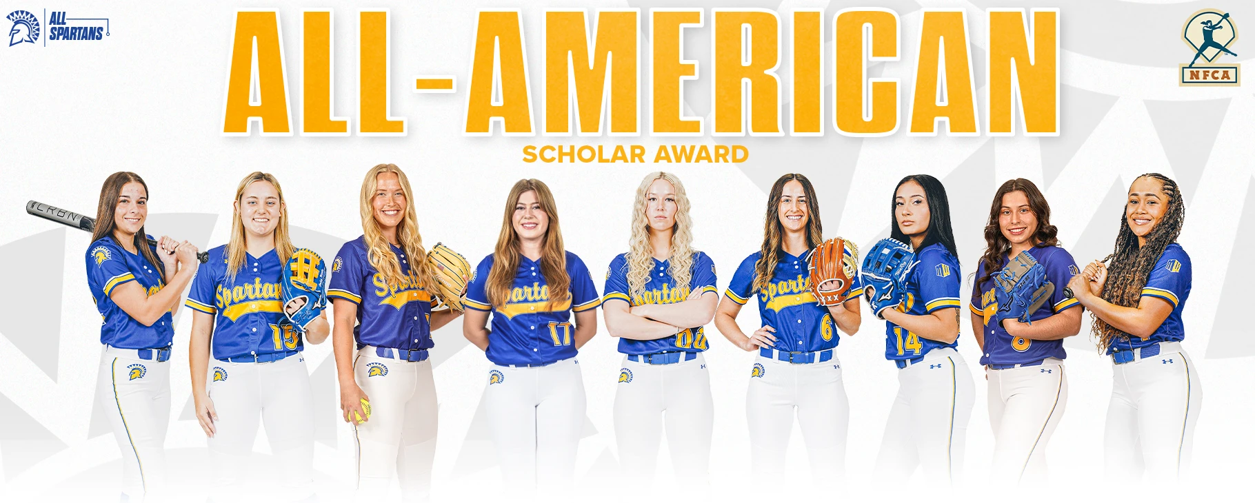 Nine Spartans Earn NFCA All-American Scholar-Athlete Honors