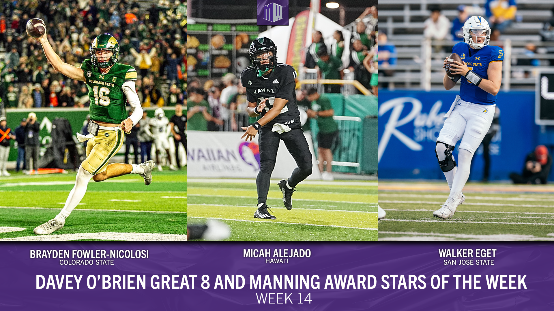 Trio of MW Quarterbacks Earn National Honors