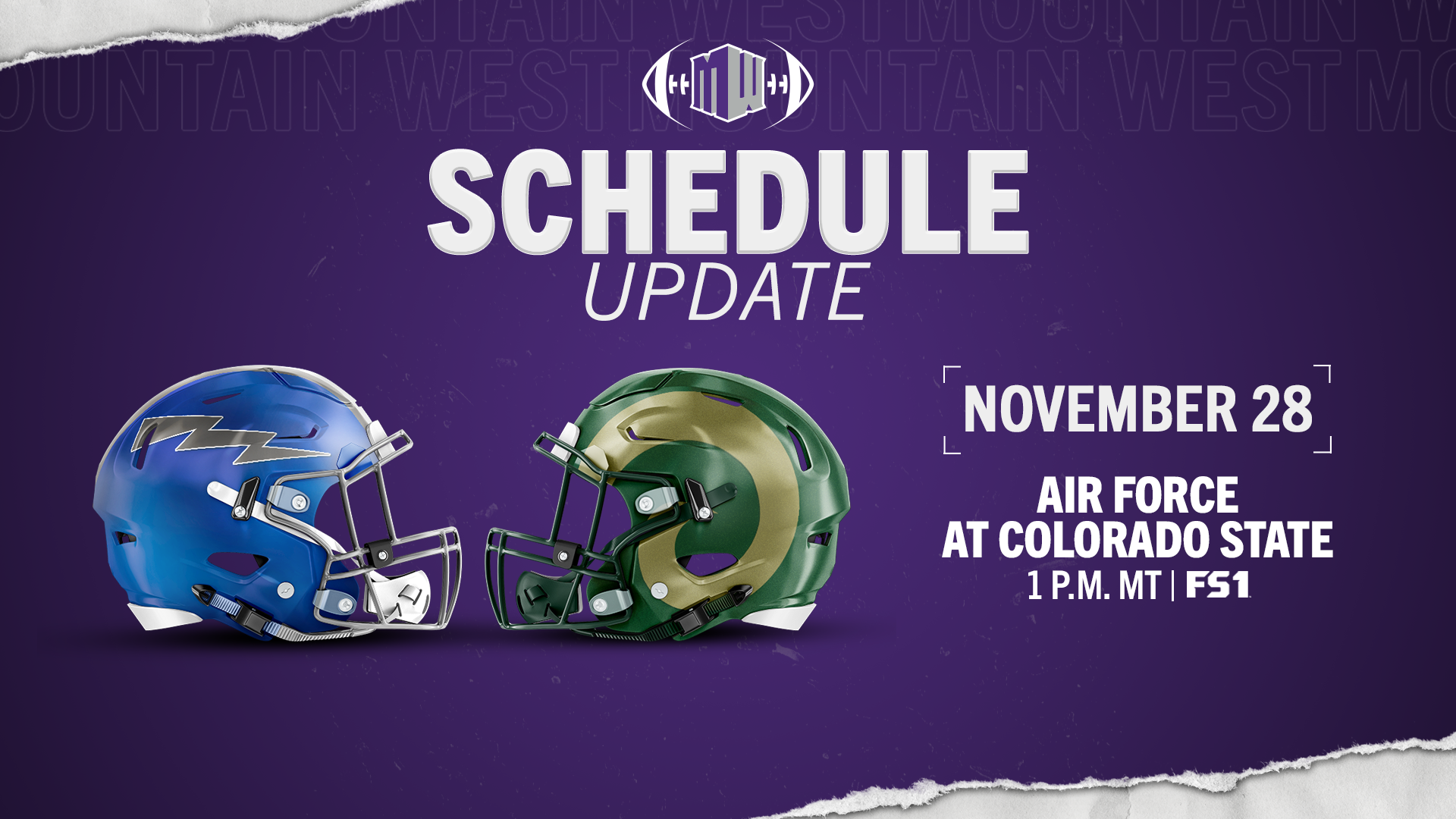 Air Force at Colorado State to Kick at 1 p.m. MT on Nov. 28