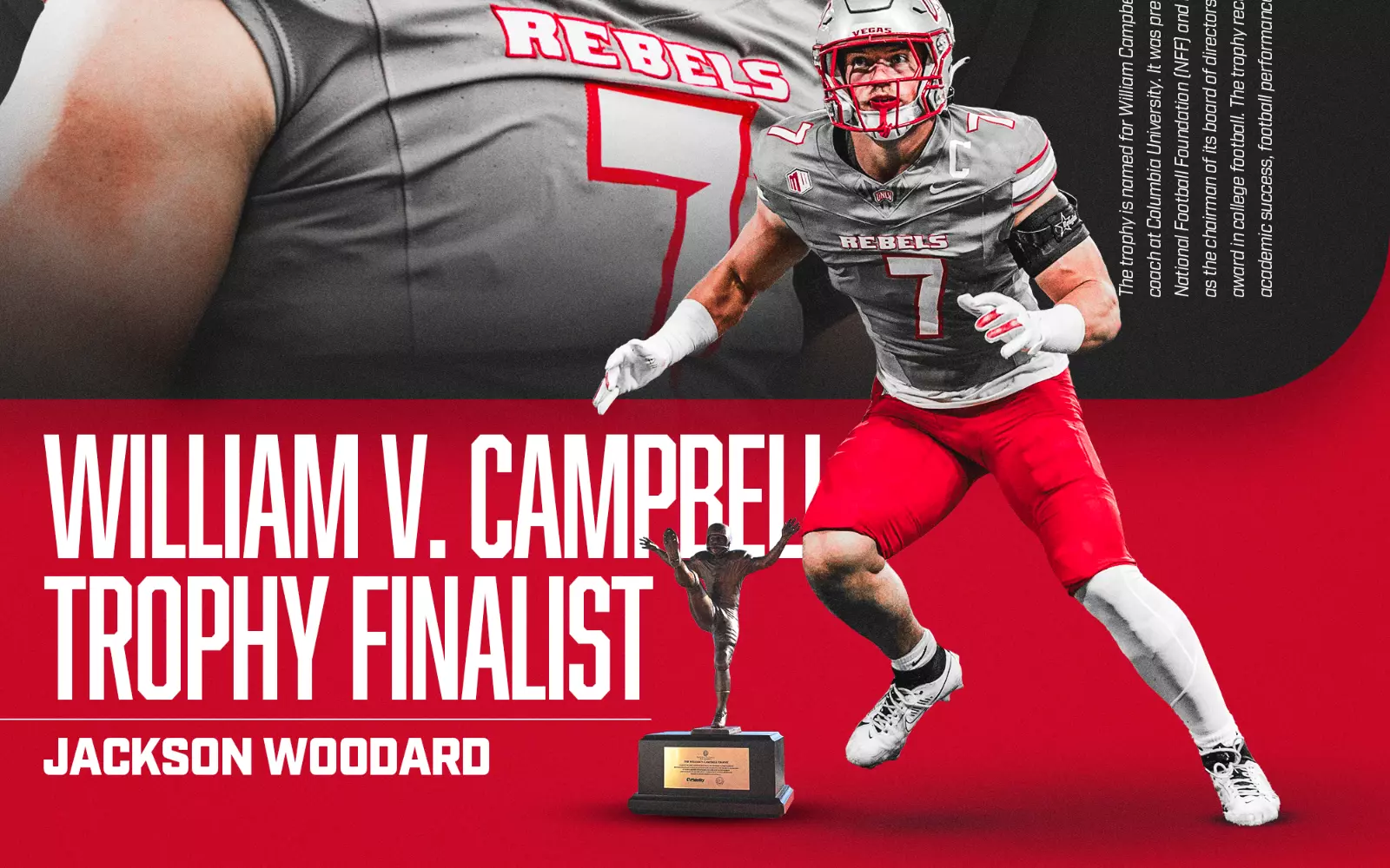 HISTORY MADE: Woodard Is UNLV's First Campbell Award Finalist, NFF Scholar-Athlete