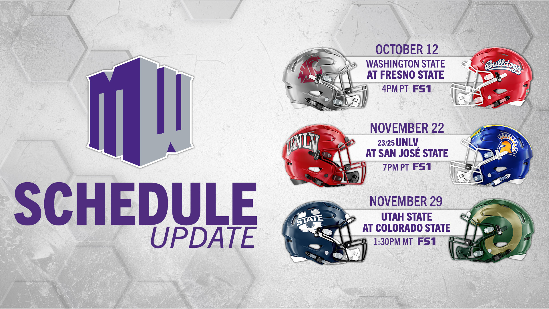 Schedule Updates for Three Upcoming Football Games