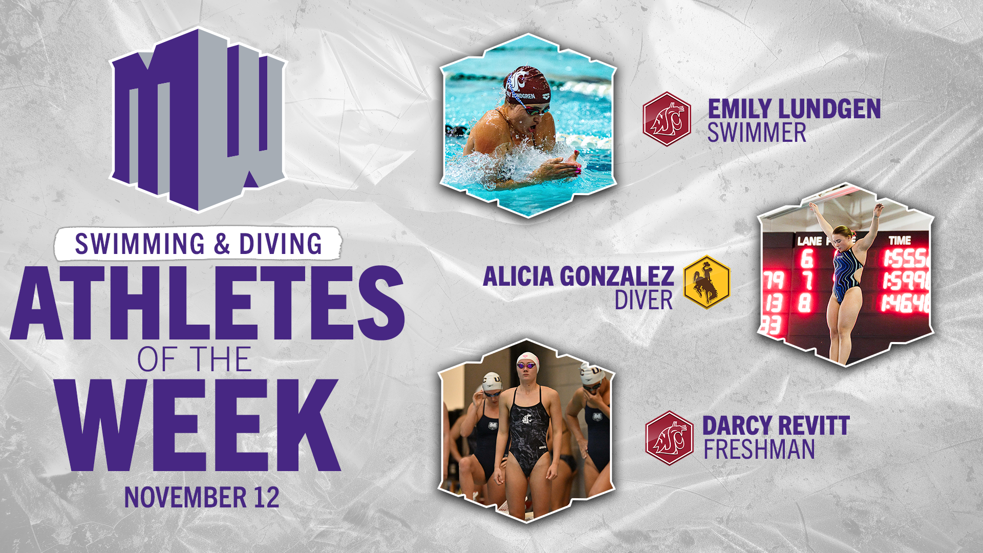 MW Swimming & Diving Athletes of the Week - Nov. 12