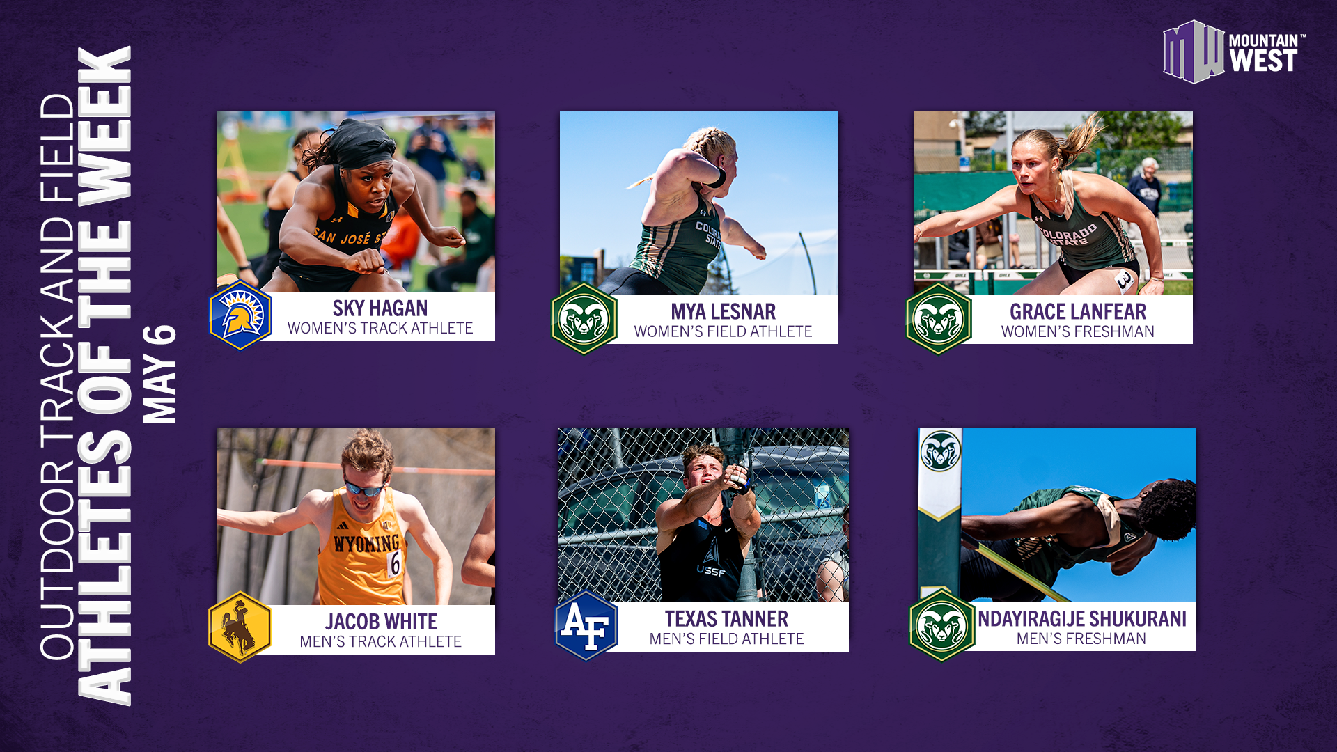 Mountain West Outdoor Track & Field Athletes of the Week - May 6