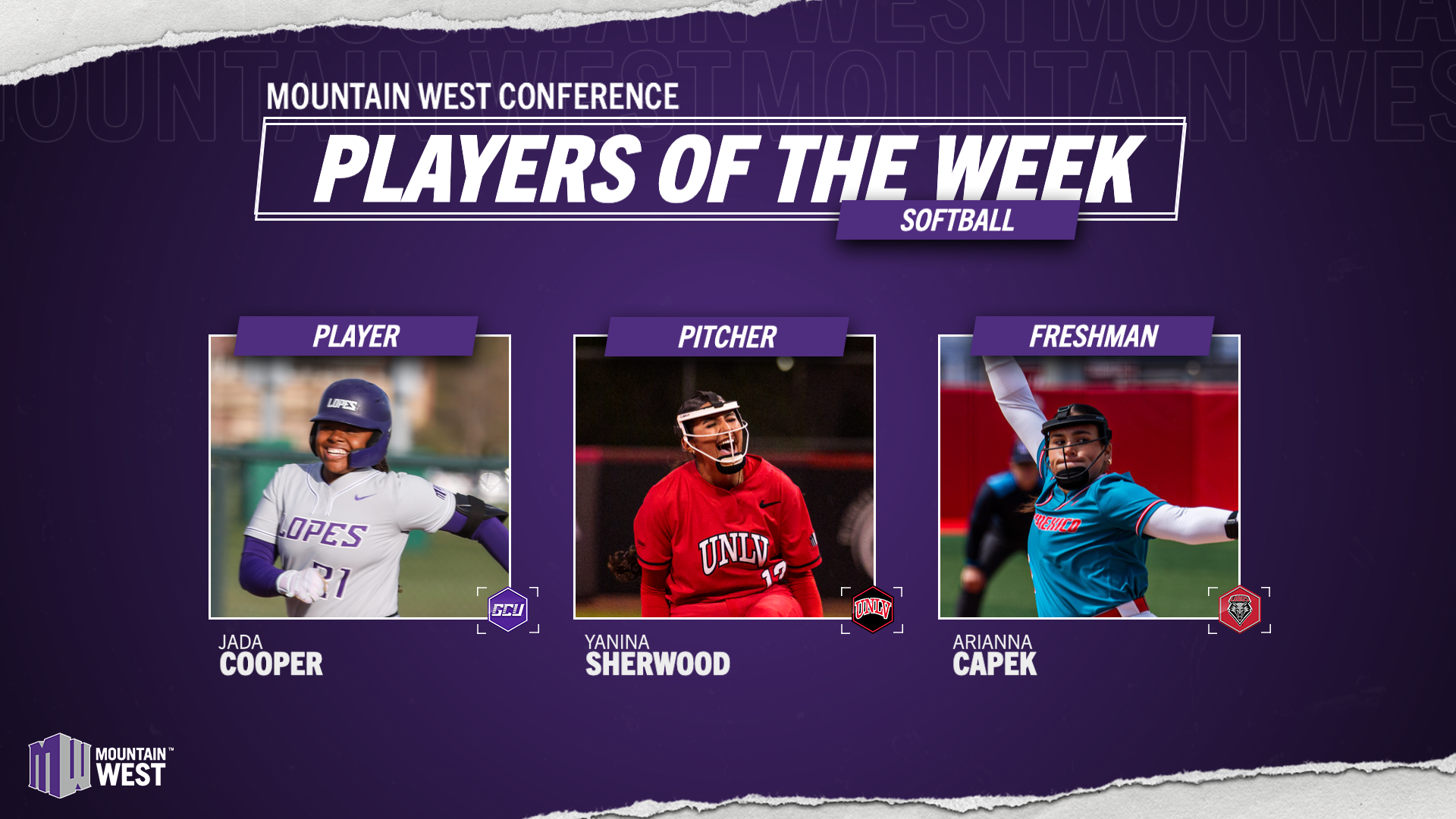 Mountain West Softball Players of the Week - May 4