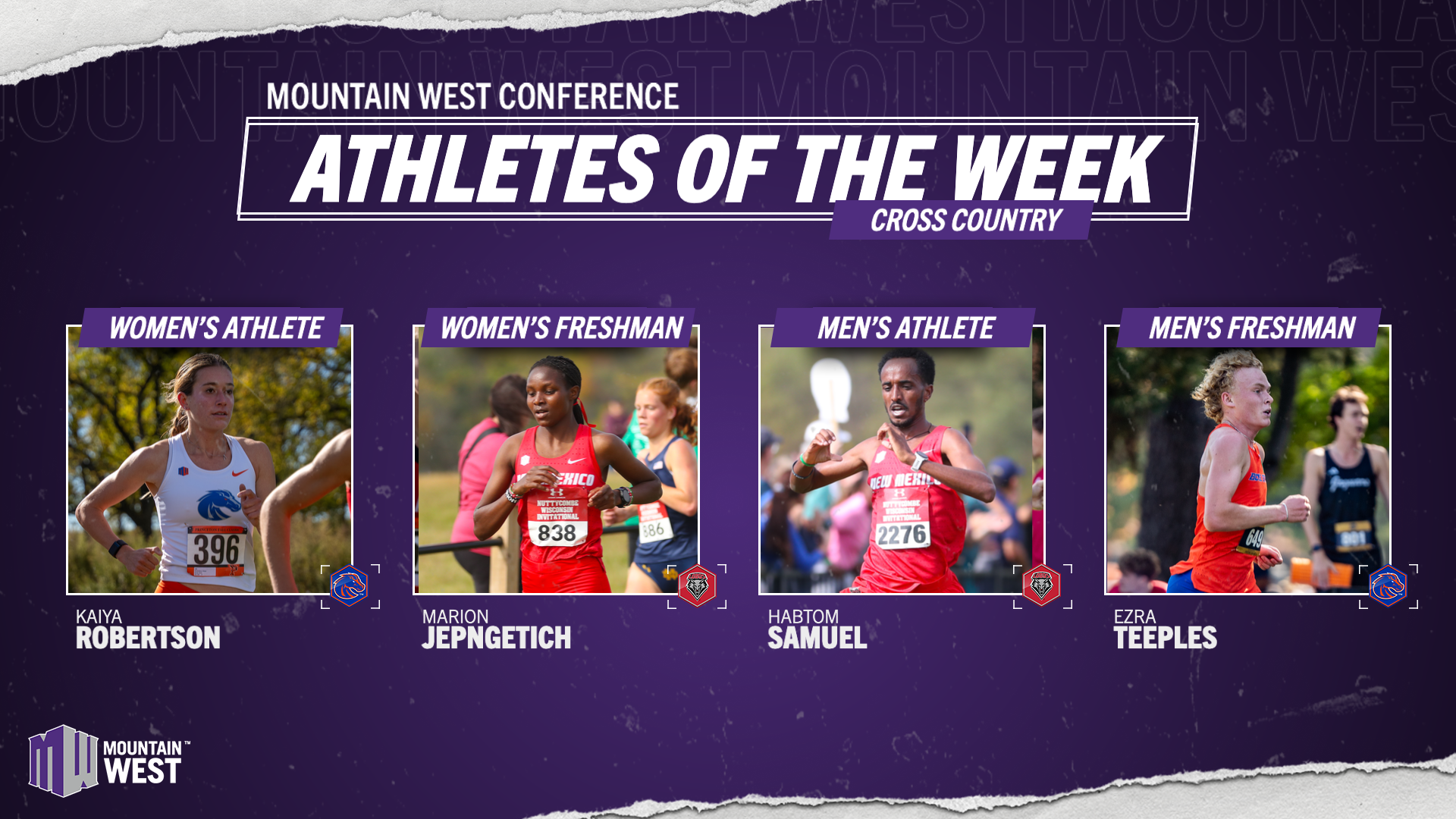 Mountain West Cross Country Athletes of the Week - Oct. 21