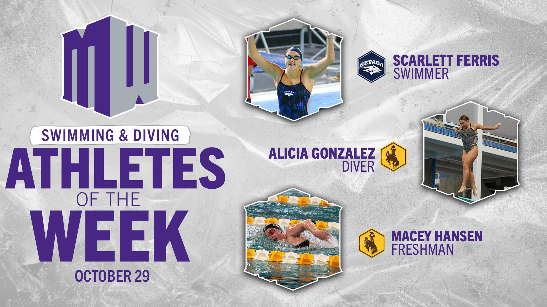 MW Swimming & Diving Athletes of the Week - Oct. 29