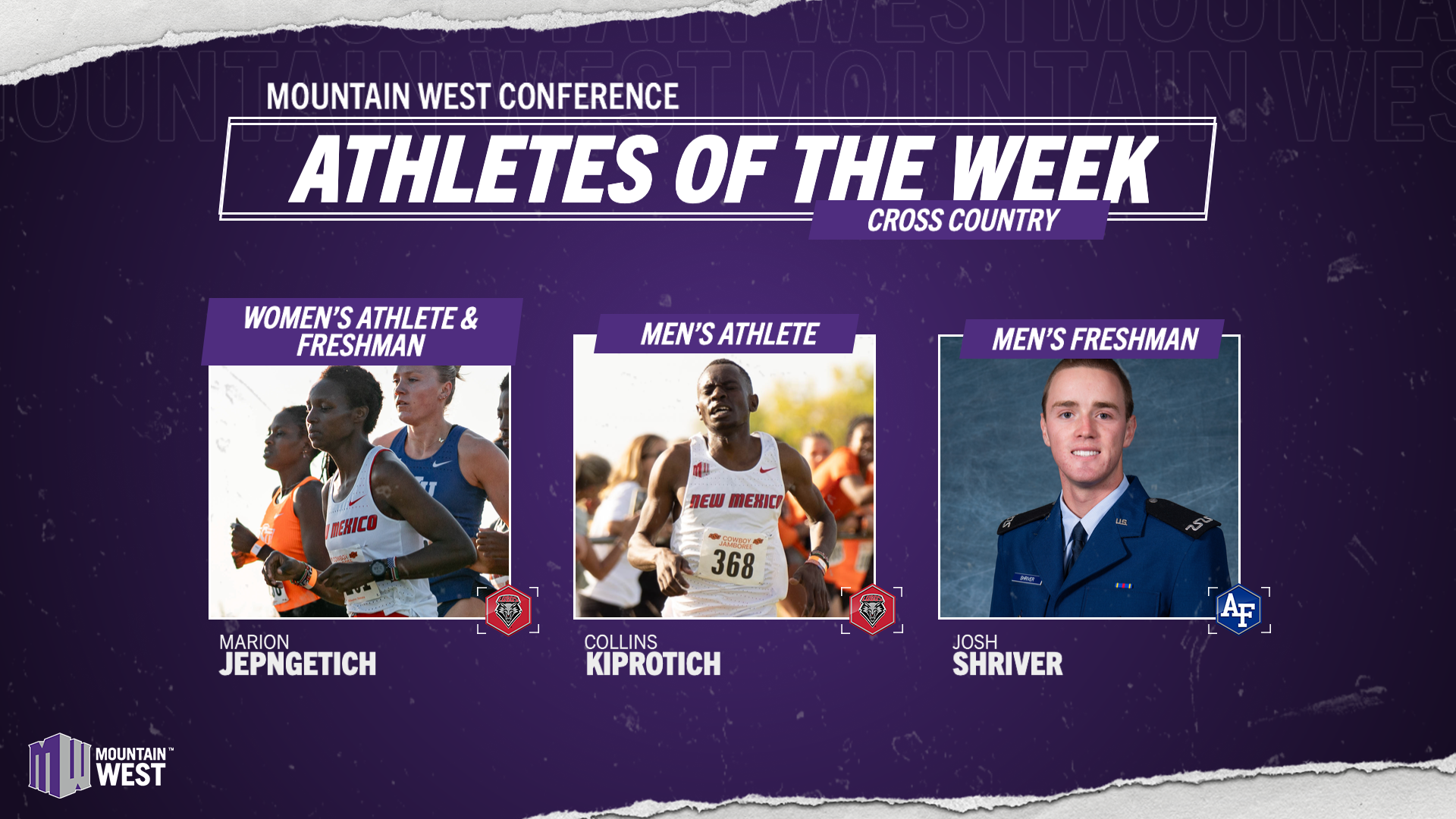 Mountain West Cross Country Athletes of the Week - Sept. 30