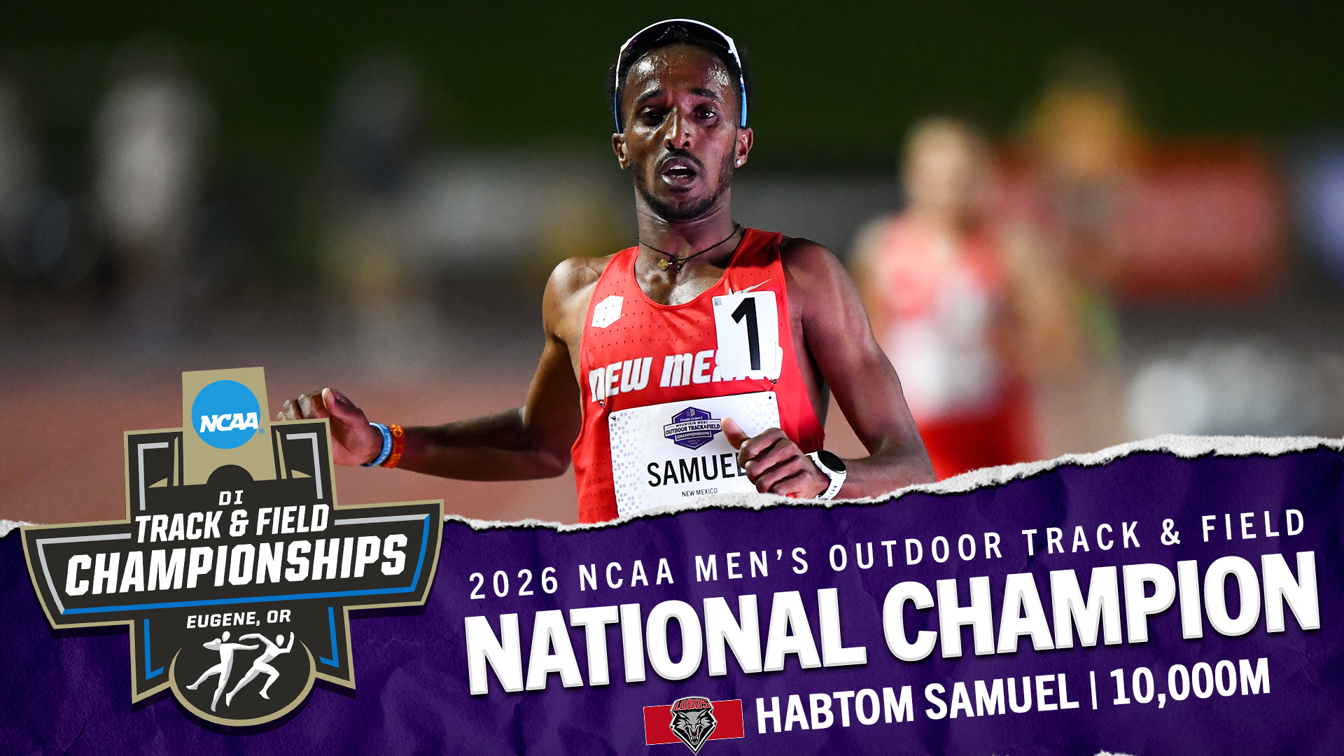Habtom Samuel Closes First Night of NCAA Championships as 10,000-Meter Champion