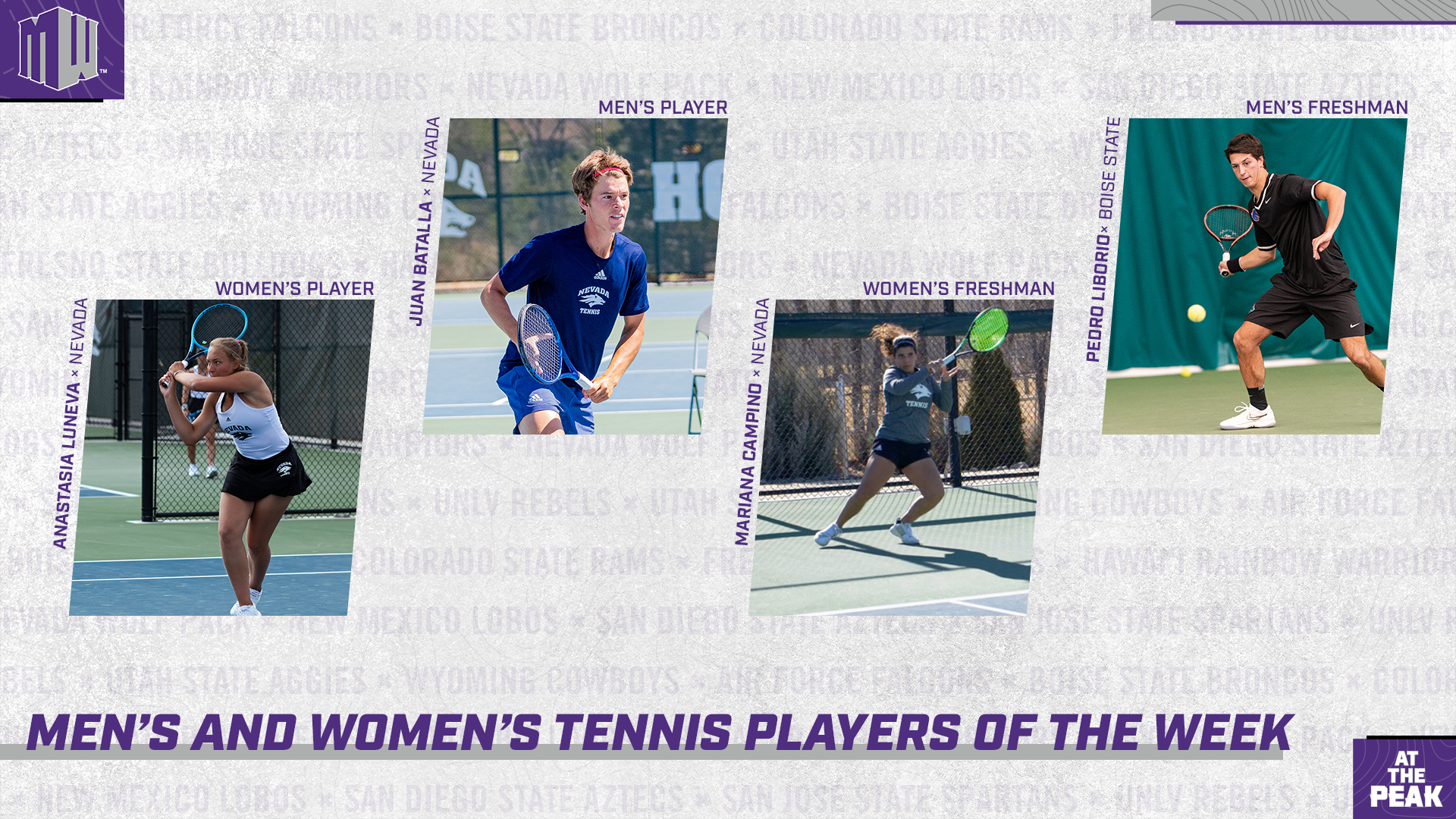 MW Men's and Women's Tennis Players of the Week - Jan. 19
