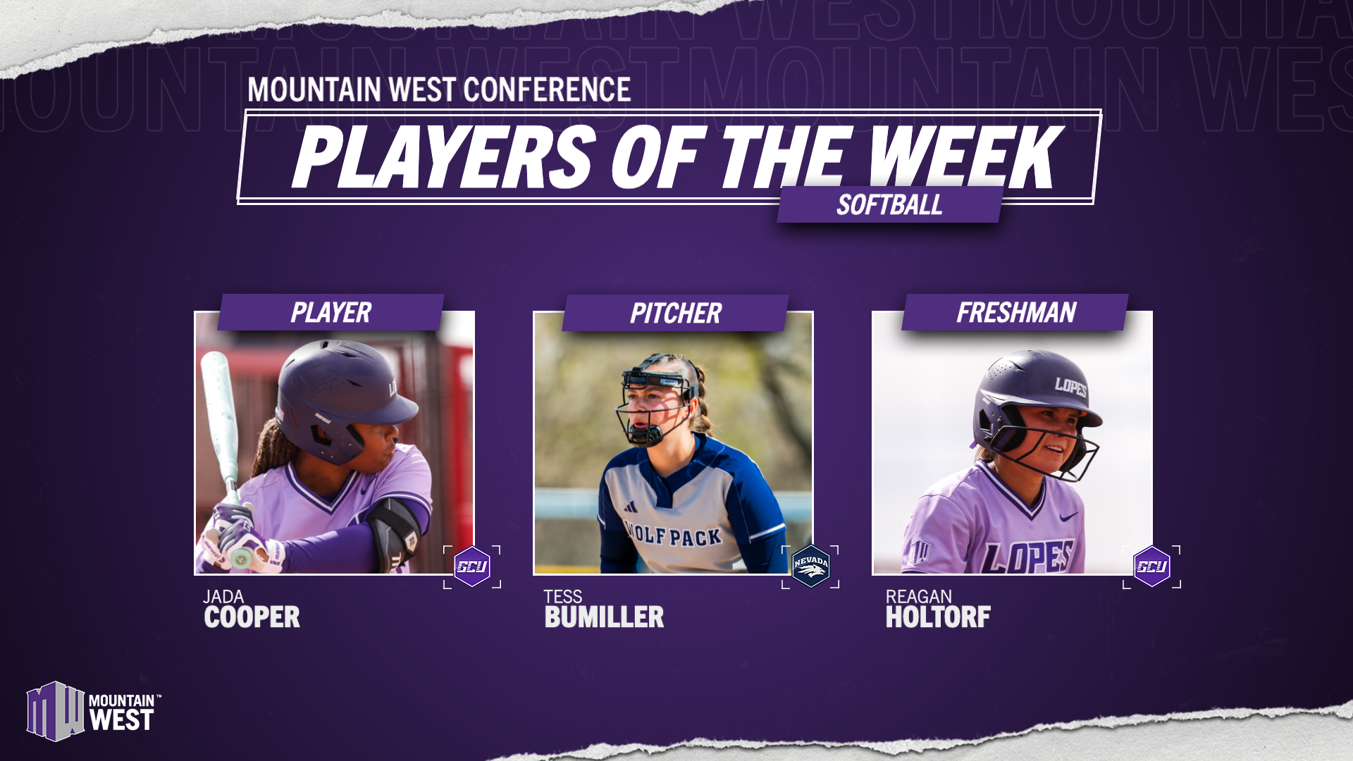 Mountain West Softball Players of the Week - March 16