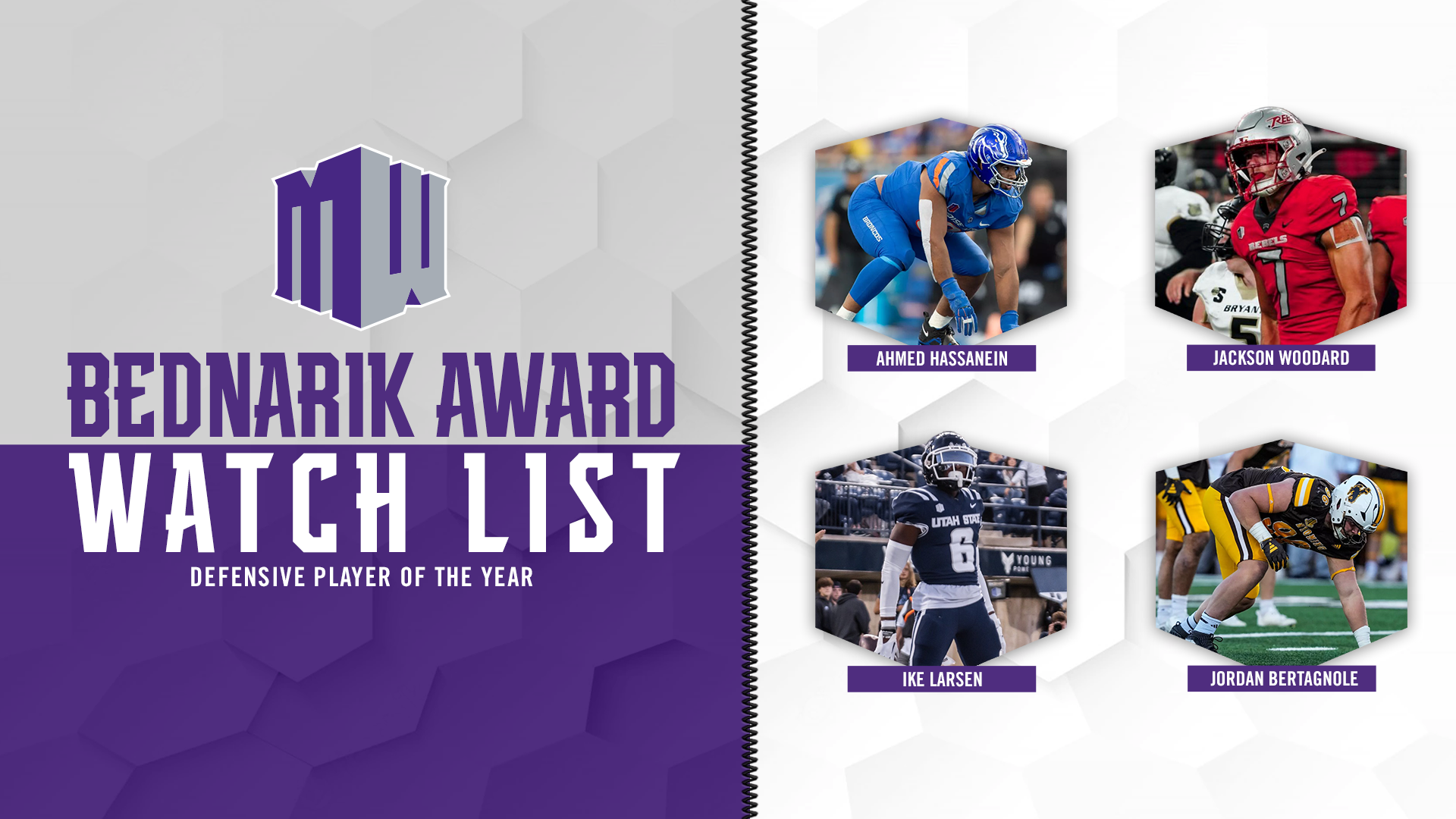 Four MW Players on Watch List for Bednarik Award