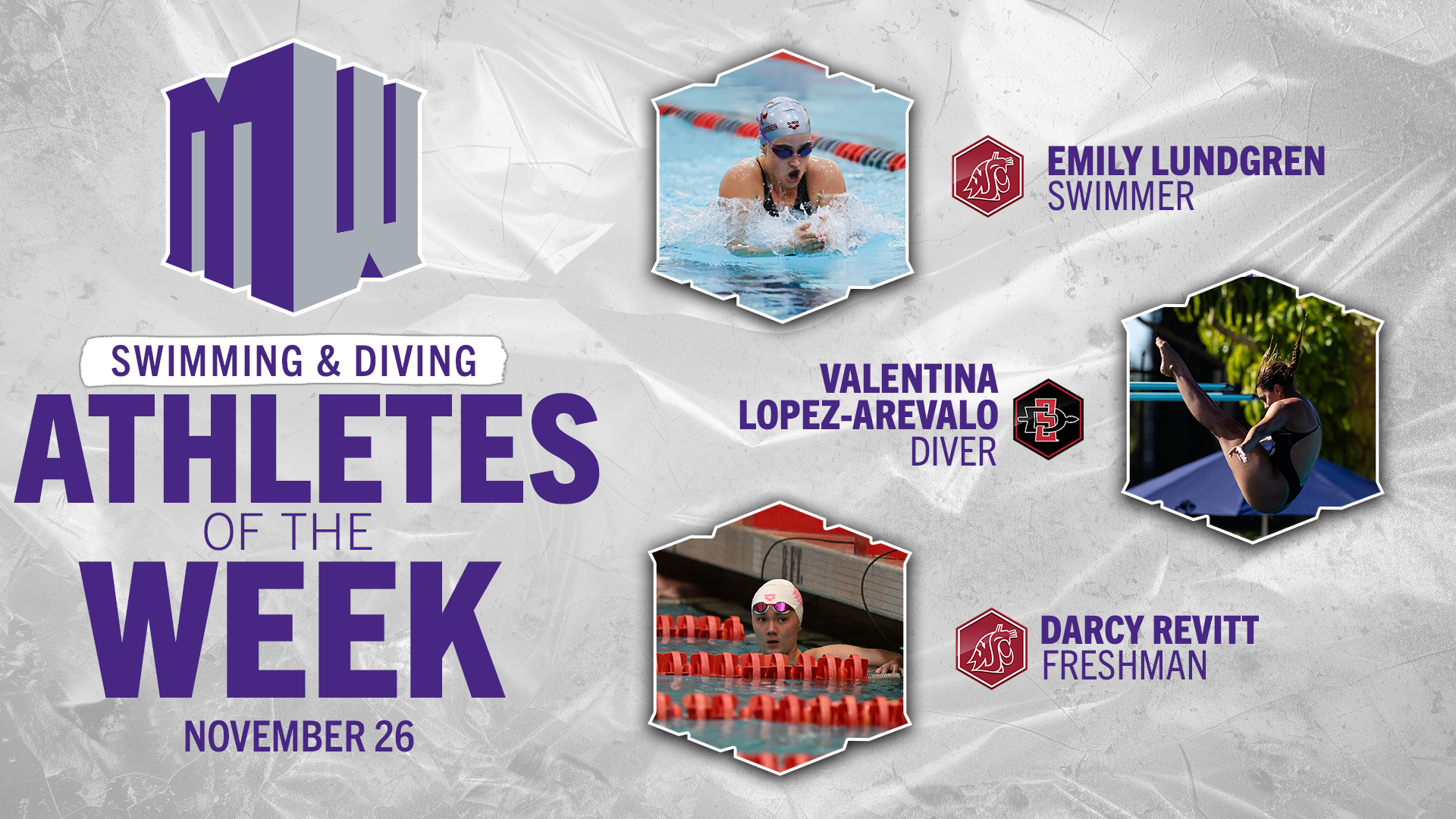 MW Swimming & Diving Athletes of the Week - Nov. 26