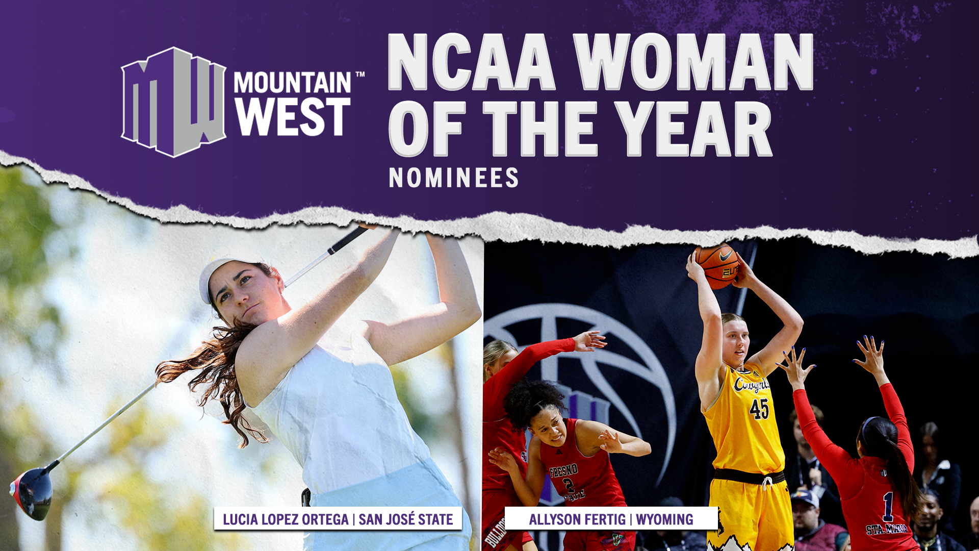 San José State's Ortega, Wyoming's Fertig Honored as 2025 Mountain West NCAA Woman of the Year Nominees