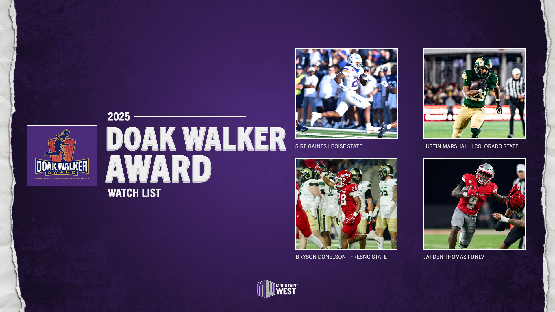 MW Places Four on Doak Walker Award Watch List