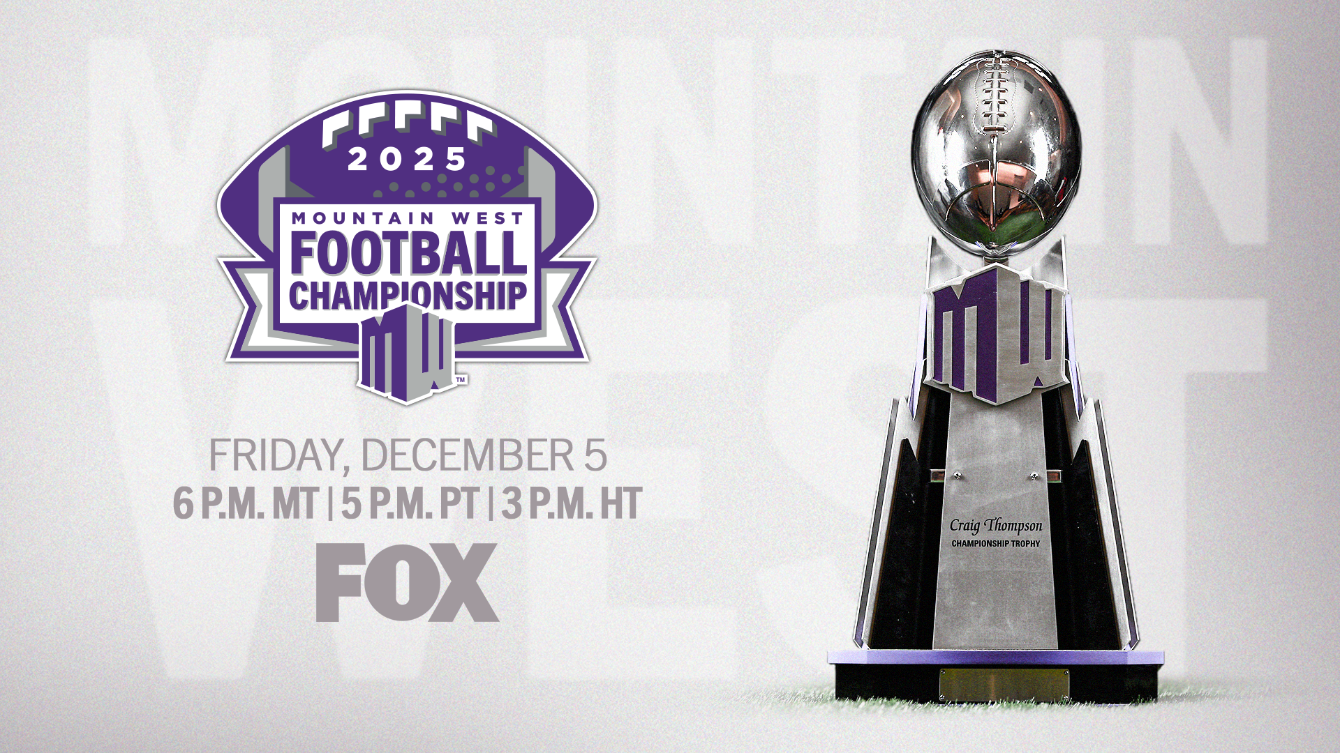 2025 Mountain West Football Championship Game Time on FOX Announced