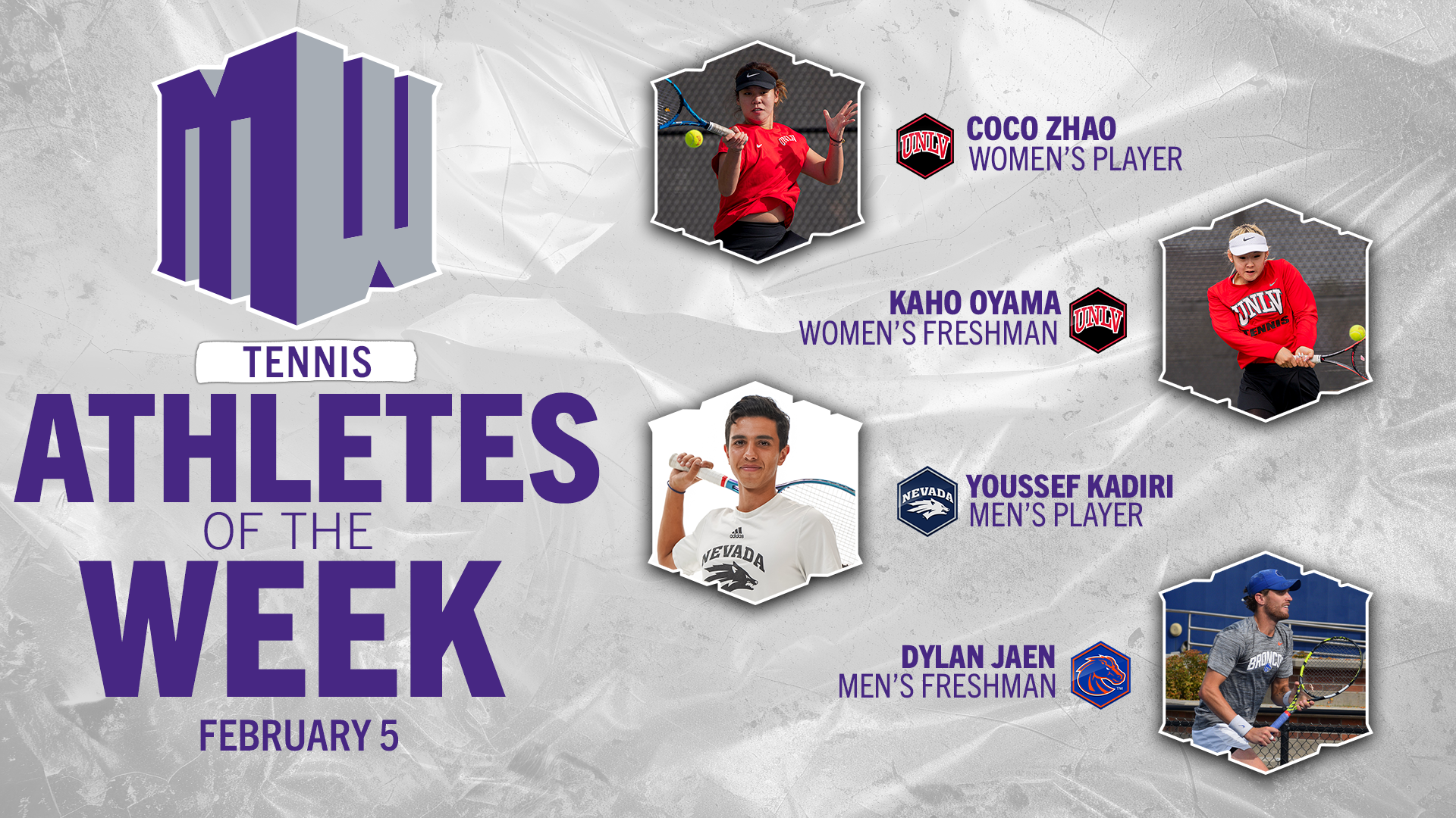 MW Tennis Players of the Week - Feb. 5