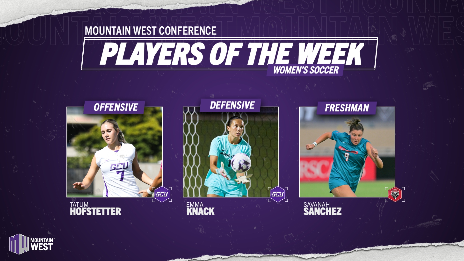MW Soccer Players of the Week - Sept. 1