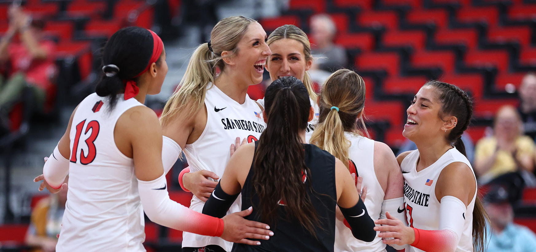 Aztecs Surge Past Fresno State in Four Sets at MW Tourney