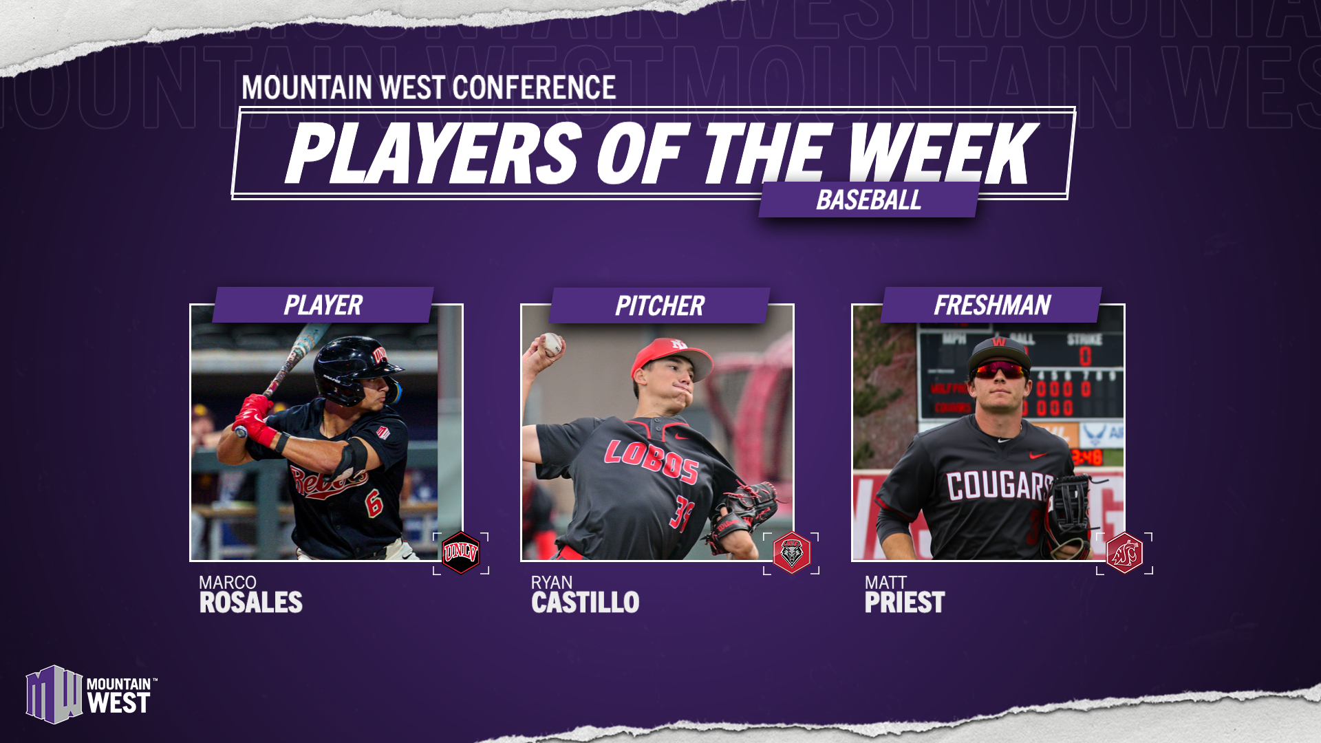 MW Baseball Players of the Week - March 30